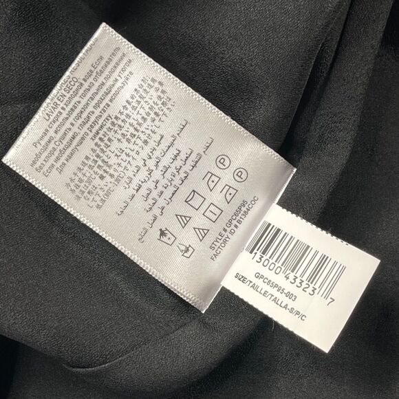 BCBGeneration Dress Womens Small Black Red Swiss Dot Wrap Chiffon Split Sleeve - Picture 12 of 15